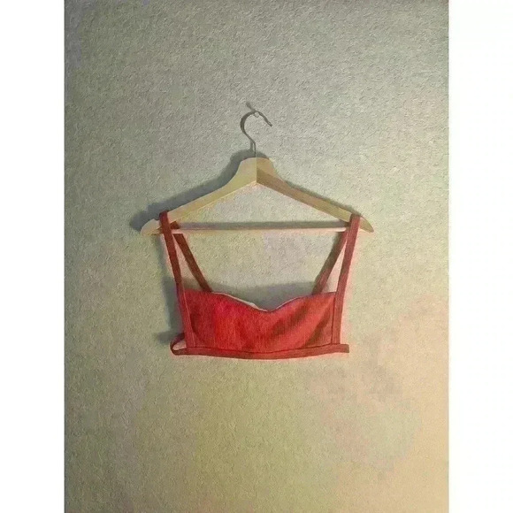 Ribbed Bikini Top in Fire Red - Picture 2 of 4